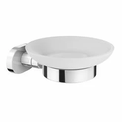 Cruze Bathrooms Cruze Frosted Glass Soap Dish & Holder - Chrome