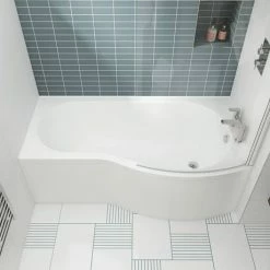 Cruze Bathrooms Cruze Shower Bath - 1700mm B Shaped With Acrylic Panel 7 Cruze Bathrooms Cruze Shower Bath - 1700mm B Shaped With Acrylic Panel -Cruze Bathrooms Shop B1700SB d3 460