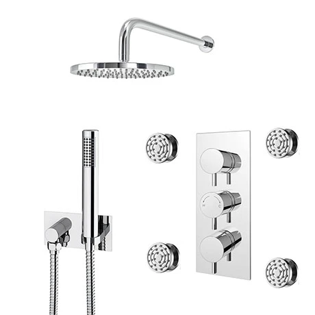 Cruze Bathrooms Cruze Shower Pack (inc. 200mm Wall Mounted Head, 4 Body Jets, Outlet Elbow + Handset) 3 Cruze Bathrooms Cruze Shower Pack (inc. 200mm Wall Mounted Head, 4 Body Jets, Outlet Elbow + Handset)
