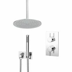 Cruze Bathrooms Cruze Shower Pack (inc. 300mm Ceiling Mounted Head, Wall Outlet Elbow + Shower Handset)