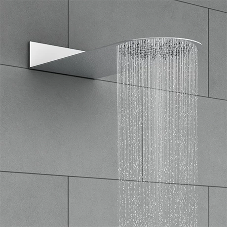 Cruze Bathrooms Cruze Round Flat Fixed Shower Head (200 X 480mm) 3 Cruze Bathrooms Cruze Round Flat Fixed Shower Head (200 X 480mm)