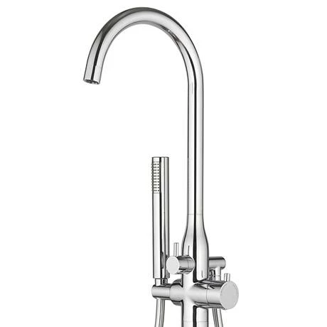 Cruze Bathrooms Cruze Modern Thermostatic Floor Mounted Freestanding Bath Shower Mixer - Chrome 4 Cruze Bathrooms Cruze Modern Thermostatic Floor Mounted Freestanding Bath Shower Mixer - Chrome - Image 2