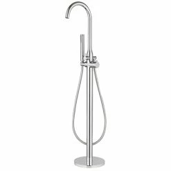 Cruze Bathrooms Cruze Modern Thermostatic Floor Mounted Freestanding Bath Shower Mixer - Chrome