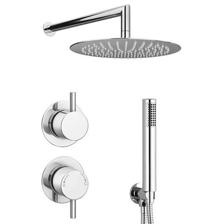 Cruze Bathrooms Cruze Round Concealed Individual Diverter + Thermostatic Control Valve With Handset + 300mm Shower Head 4 Cruze Bathrooms Cruze Round Concealed Individual Diverter + Thermostatic Control Valve With Handset + 300mm Shower Head - Image 2