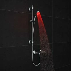 Cruze Bathrooms Cruze LED Round Thermostatic Bar Valve + Slide Rail Kit