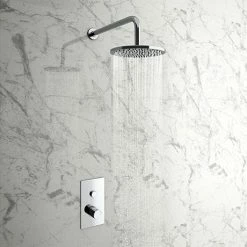 Cruze Bathrooms Cruze Round Concealed Push-Button Valve + Rainfall Shower Head
