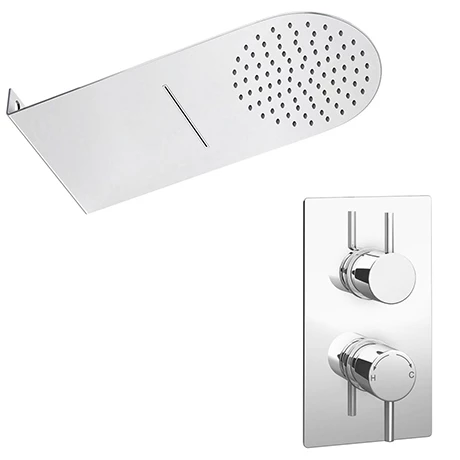 Cruze Bathrooms Cruze Shower Package With Valve + Flat Dual Fixed Shower Head (Waterfall / Rainfall) 3 Cruze Bathrooms Cruze Shower Package With Valve + Flat Dual Fixed Shower Head (Waterfall / Rainfall)