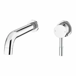 Cruze Bathrooms Cruze Round Chrome Wall Mounted (2TH) Basin Mixer Tap