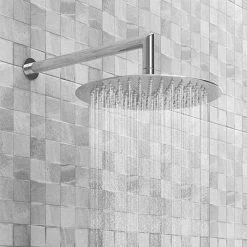Cruze Bathrooms Cruze 300mm Ultra-Thin Round Shower Head + 90 Degree Bend Arm