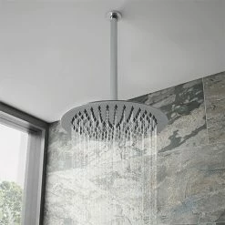 Cruze Bathrooms Cruze Ultra Thin Round Shower Head With Vertical Arm - 300mm