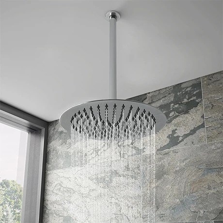 Cruze Bathrooms Cruze Ultra Thin Round Shower Head With Vertical Arm - 300mm 3 Cruze Bathrooms Cruze Ultra Thin Round Shower Head With Vertical Arm - 300mm