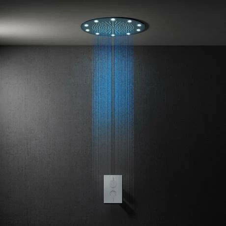 Cruze Bathrooms Cruze 400mm LED Illuminated Fixed Ceiling Mounted Round Shower Head 6 Cruze Bathrooms Cruze 400mm LED Illuminated Fixed Ceiling Mounted Round Shower Head - Image 4