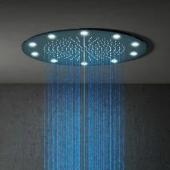 Cruze Bathrooms Cruze 400mm LED Illuminated Fixed Ceiling Mounted Round Shower Head