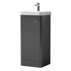 Cruze Bathrooms Cruze 400mm Curved Gloss Grey Vanity Unit