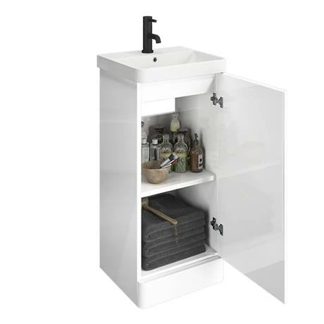 Cruze Bathrooms Cruze 400mm Curved Gloss White Vanity Unit 4 Cruze Bathrooms Cruze 400mm Curved Gloss White Vanity Unit - Image 2