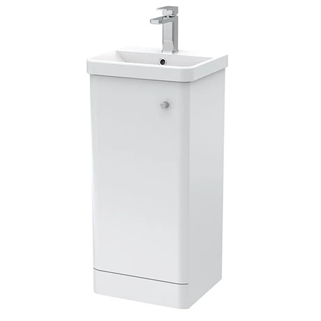 Cruze Bathrooms Cruze 400mm Curved Gloss White Vanity Unit 3 Cruze Bathrooms Cruze 400mm Curved Gloss White Vanity Unit