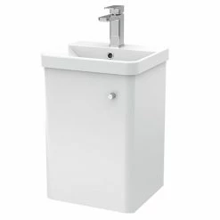 Cruze Bathrooms Cruze 400mm Curved Gloss White Wall Hung Vanity Unit