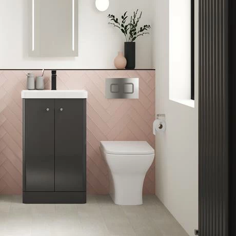 Cruze Bathrooms Cruze Curved Vanity Unit - 500mm - Gloss Grey 4 Cruze Bathrooms Cruze Curved Vanity Unit - 500mm - Gloss Grey - Image 2
