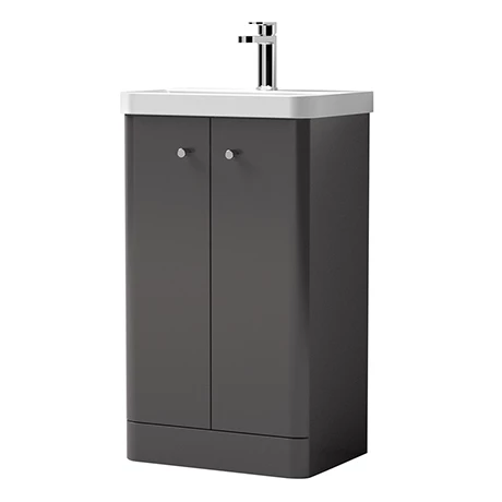 Cruze Bathrooms Cruze Curved Vanity Unit - 500mm - Gloss Grey 3 Cruze Bathrooms Cruze Curved Vanity Unit - 500mm - Gloss Grey