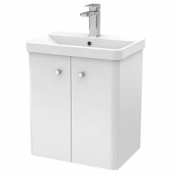 Cruze Bathrooms Cruze 500mm Curved Gloss White Wall Hung Vanity Unit