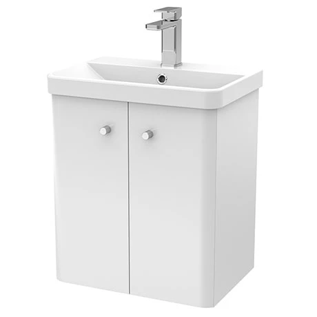 Cruze Bathrooms Cruze 500mm Curved Gloss White Wall Hung Vanity Unit 3 Cruze Bathrooms Cruze 500mm Curved Gloss White Wall Hung Vanity Unit