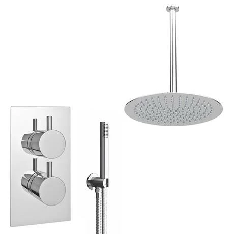 Cruze Bathrooms Cruze Twin Shower Valve Inc. Outlet Elbow, Handset & Ultra Thin Head With Vertical Arm 4 Cruze Bathrooms Cruze Twin Shower Valve Inc. Outlet Elbow, Handset & Ultra Thin Head With Vertical Arm - Image 2