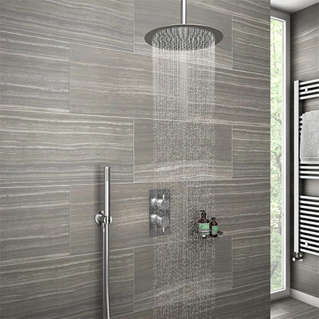 Cruze Bathrooms Cruze Twin Shower Valve Inc. Outlet Elbow, Handset & Ultra Thin Head With Vertical Arm 3 Cruze Bathrooms Cruze Twin Shower Valve Inc. Outlet Elbow, Handset & Ultra Thin Head With Vertical Arm