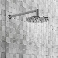 Cruze Bathrooms Cruze Round Shower Head With Wall Mounted 90 Degree Bend Arm - 200mm