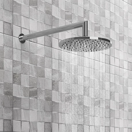 Cruze Bathrooms Cruze Round Shower Head With Wall Mounted 90 Degree Bend Arm - 200mm 3 Cruze Bathrooms Cruze Round Shower Head With Wall Mounted 90 Degree Bend Arm - 200mm