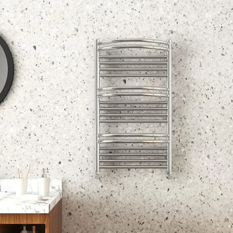 Cruze Bathrooms Cruze Curved Heated Towel Rail - W504mm X H850mm- Chrome 3 Cruze Bathrooms Cruze Curved Heated Towel Rail - W504mm X H850mm- Chrome - Image 2