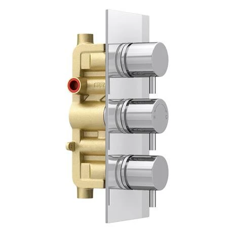 Cruze Bathrooms Cruze Triple Round Concealed Thermostatic Shower Valve - Chrome 7 Cruze Bathrooms Cruze Triple Round Concealed Thermostatic Shower Valve - Chrome - Image 5