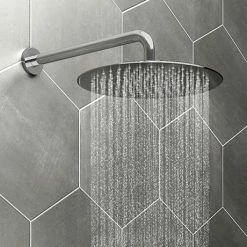 Cruze Bathrooms Cruze 300mm Ultra-Thin Round Shower Head With Shower Arm