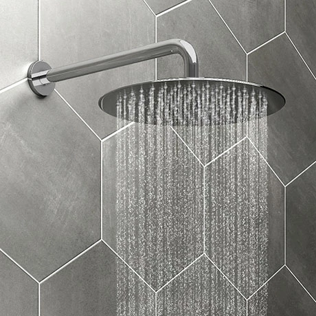Cruze Bathrooms Cruze 300mm Ultra-Thin Round Shower Head With Shower Arm 3 Cruze Bathrooms Cruze 300mm Ultra-Thin Round Shower Head With Shower Arm