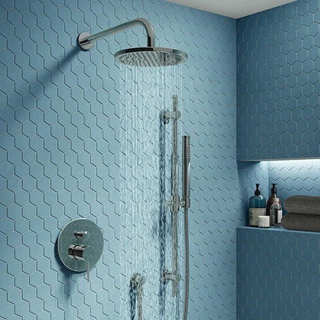 Cruze Bathrooms Cruze Chrome Shower System (Valve Inc. 200mm Fixed Head + Slide Rail Kit With Handset) 3 Cruze Bathrooms Cruze Chrome Shower System (Valve Inc. 200mm Fixed Head + Slide Rail Kit With Handset)