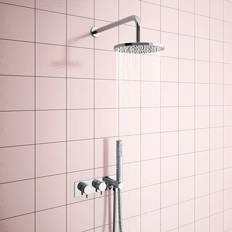 Cruze Bathrooms Cruze Round Shower System (200mm Fixed Head, Handset + Integrated Parking Bracket) 3 Cruze Bathrooms Cruze Round Shower System (200mm Fixed Head, Handset + Integrated Parking Bracket)