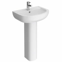 Cruze Bathrooms Cruze Basin With Full Pedestal (550mm Wide - 1 Tap Hole)