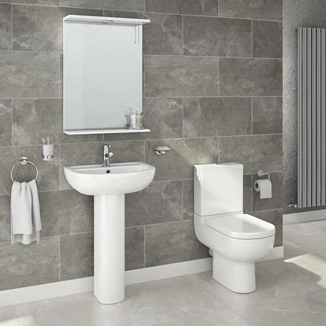 Cruze Bathrooms Cruze Basin With Full Pedestal (550mm Wide - 1 Tap Hole) 3 Cruze Bathrooms Cruze Basin With Full Pedestal (550mm Wide - 1 Tap Hole) - Image 2