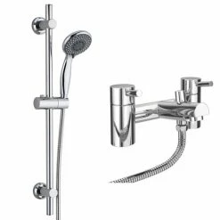 Cruze Bathrooms Cruze Bath Shower Mixer With Slider Rail Kit - Chrome