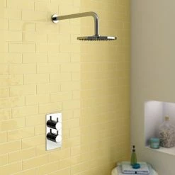 Cruze Bathrooms Cruze Concealed Modern Shower Package With Valve + Fixed Round Head