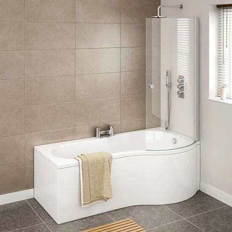 Cruze Bathrooms Cruze P Shaped Shower Bath - 1700mm Inc. Screen With Knob + Panel 4 Cruze Bathrooms Cruze P Shaped Shower Bath - 1700mm Inc. Screen With Knob + Panel - Image 2