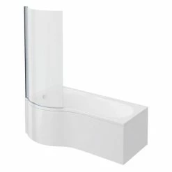 Cruze Bathrooms Cruze P Shaped Shower Bath - 1700mm With Screen + Panel