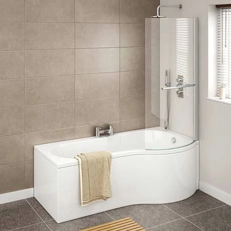 Cruze Bathrooms Cruze P Shaped Shower Bath - 1700mm Inc. Screen With Rail + Panel 4 Cruze Bathrooms Cruze P Shaped Shower Bath - 1700mm Inc. Screen With Rail + Panel - Image 2