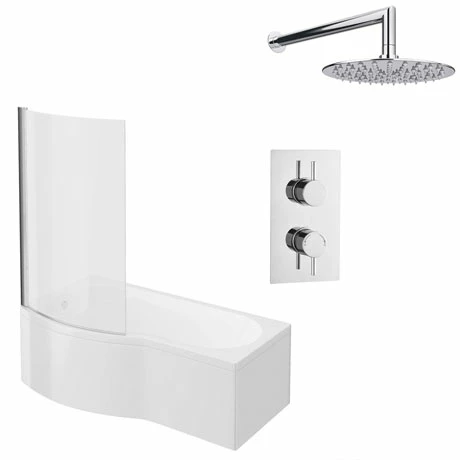 Cruze Bathrooms Cruze Shower Bath + Concealed 1 Outlet Shower Pack (1700 B Shaped With Screen + Panel) 3 Cruze Bathrooms Cruze Shower Bath + Concealed 1 Outlet Shower Pack (1700 B Shaped With Screen + Panel)