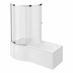 Cruze Bathrooms Cruze Shower Bath Enclosure - 1700mm P-Shaped Inc. Screen + Panel