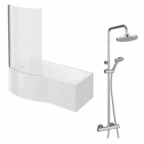 Cruze Bathrooms Cruze Shower Bath + Exposed Shower Pack (1700 B Shaped With Screen + Panel) 3 Cruze Bathrooms Cruze Shower Bath + Exposed Shower Pack (1700 B Shaped With Screen + Panel)