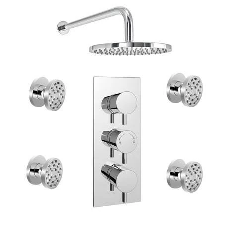 Cruze Bathrooms Cruze Triple Concealed Shower Valve With Fixed Shower Head + 4 Body Jets 6 Cruze Bathrooms Cruze Triple Concealed Shower Valve With Fixed Shower Head + 4 Body Jets - Image 4