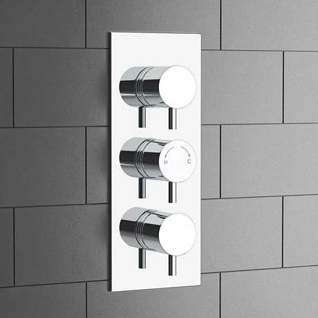 Cruze Bathrooms Cruze Triple Round Concealed Thermostatic Shower Valve With Diverter - Chrome 4 Cruze Bathrooms Cruze Triple Round Concealed Thermostatic Shower Valve With Diverter - Chrome - Image 2
