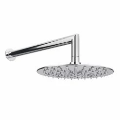 Cruze Bathrooms Cruze 200mm Ultra-Thin Round Shower Head With Wall Mounted Arm