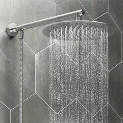 Cruze Bathrooms Cruze 200mm Slim Rainfall Shower Head With 1.75m Flexible Hose