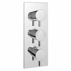Cruze Bathrooms Cruze Triple Round Concealed Thermostatic Shower Valve With Diverter - Chrome